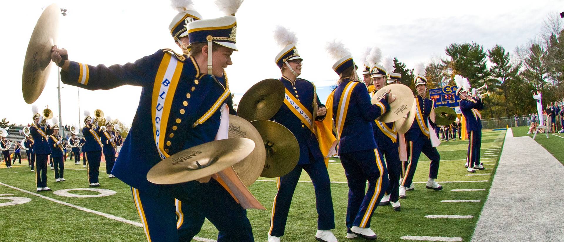 Blugold Marching Band cymbal section