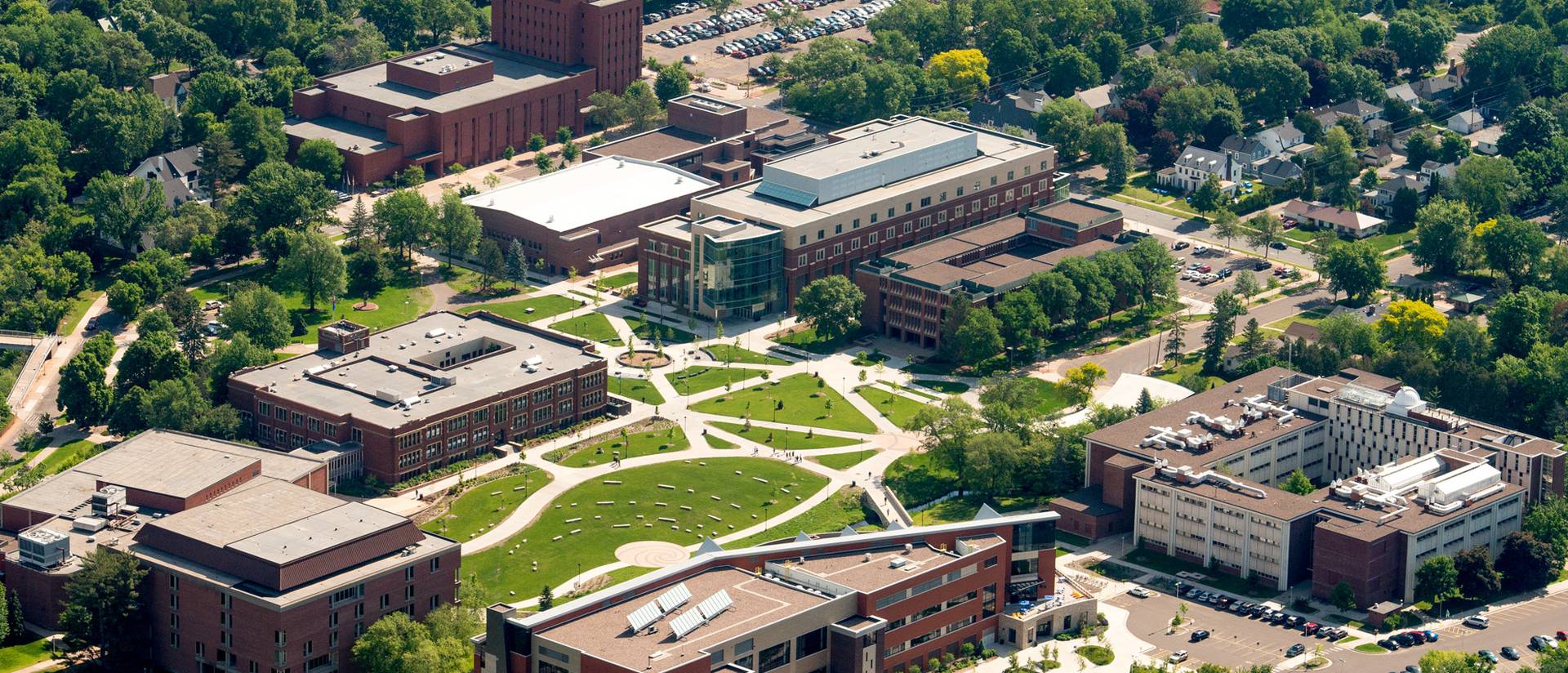 Aerial view of lower UW-Eau Claire campus