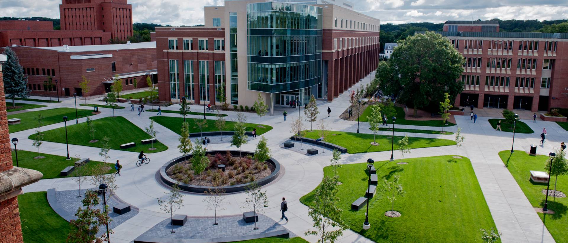 UW-Eau Claire campus mall and Centennial Hall