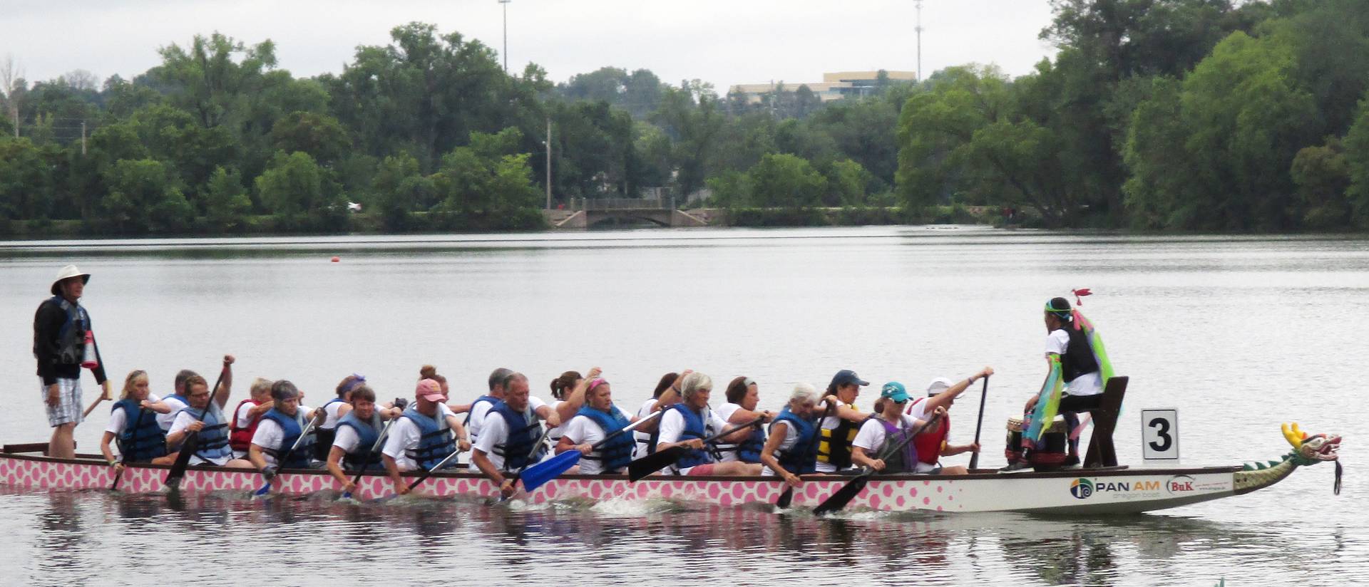 Dragon boat on Half Moon Lake in Eau Claire, WI