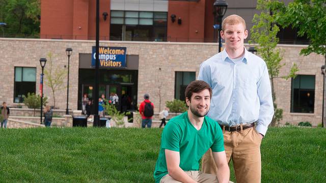 Jared Metropulos, Cameron, and Brandon Stradel, Denmark, who both graduated from UW-Eau Claire in May 