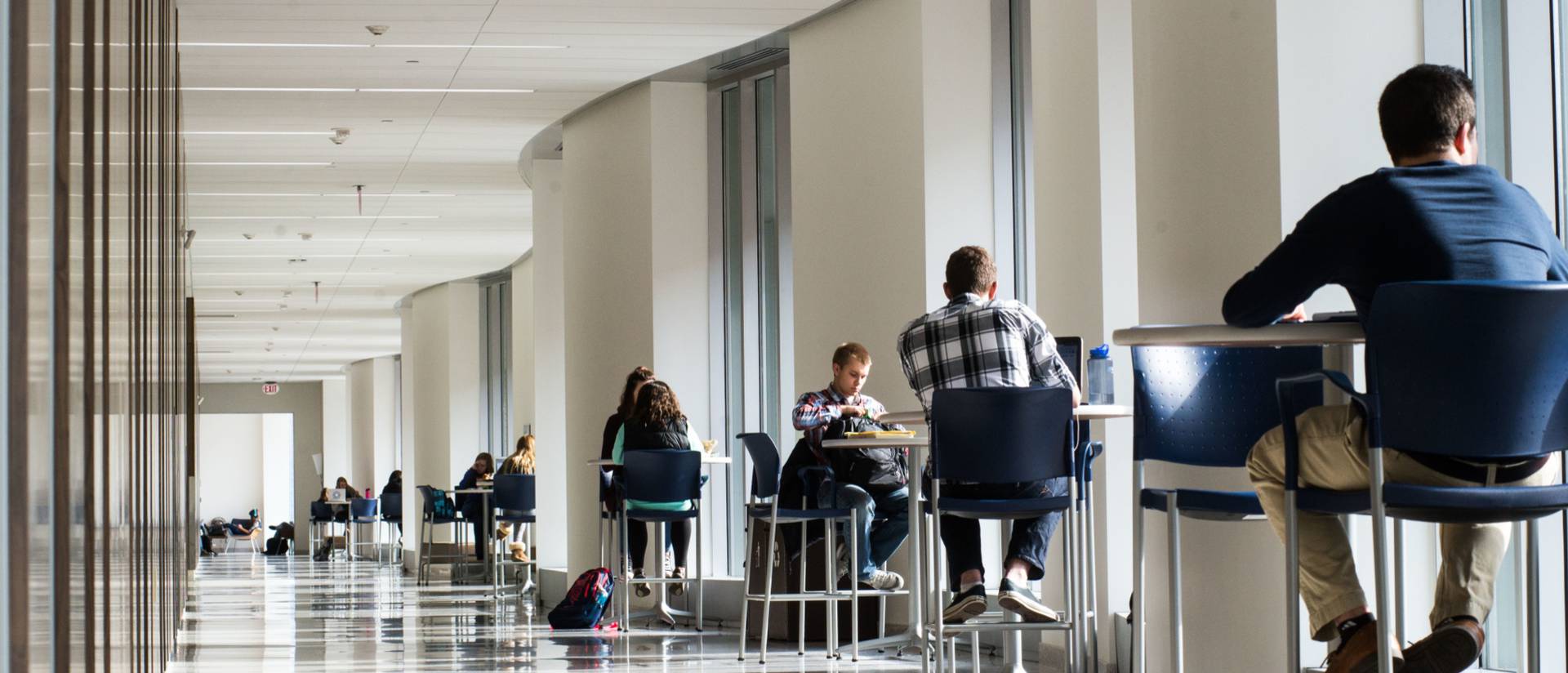 students studying in Centennial Hall