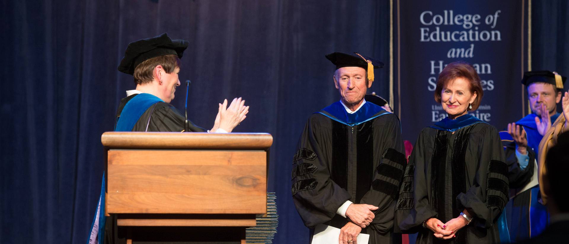 John and Carolyn Sonnentag at winter 2015 commencement