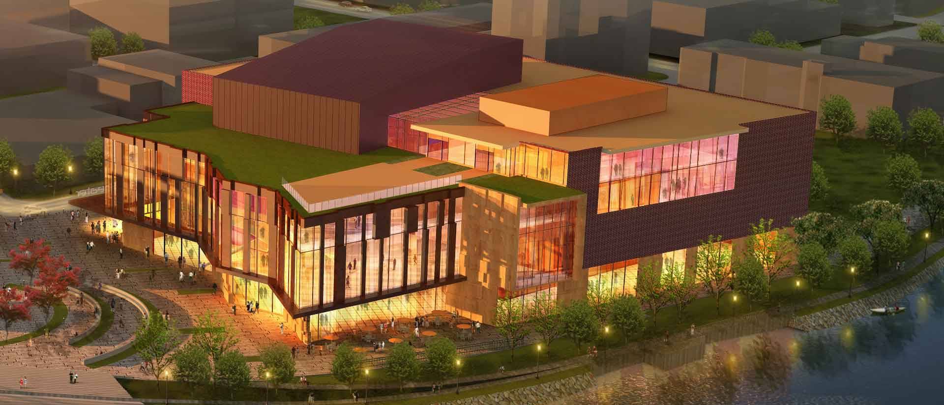 Initial artist's rendering of Confluence Arts Center