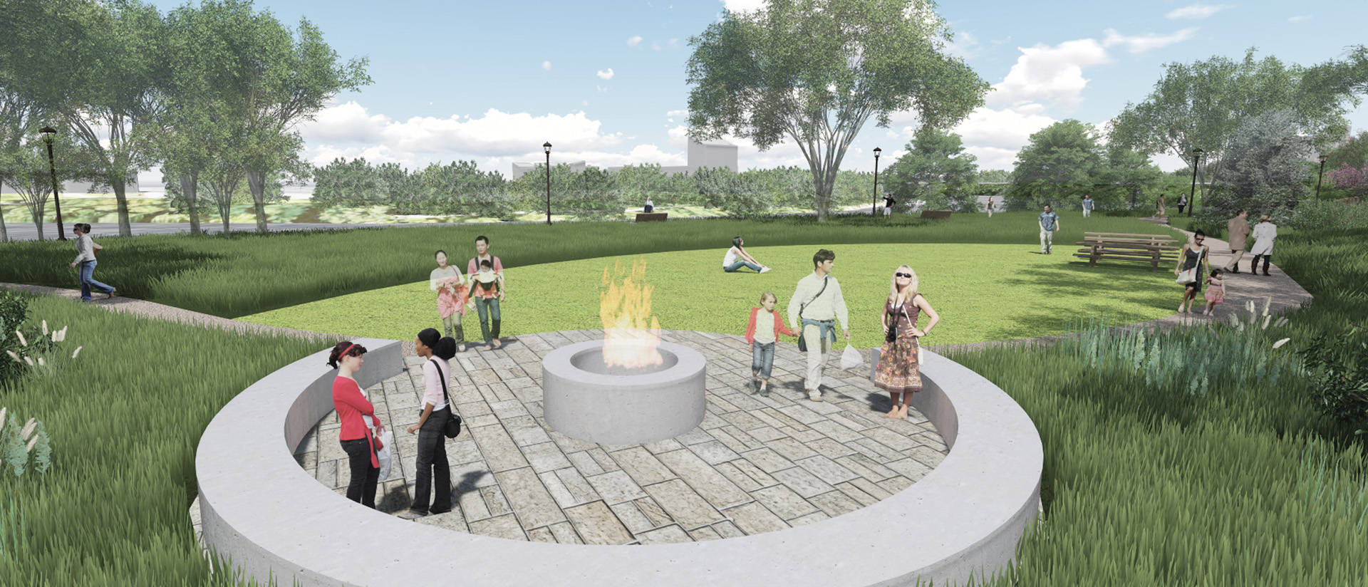 Artist's rendering of Garfield Avenue project's outdoor classroom space
