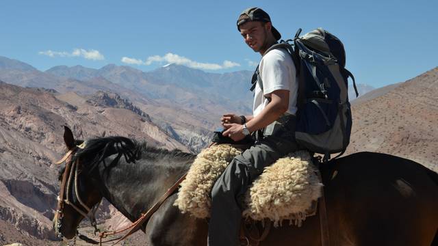McCann on horseback in Argentina
