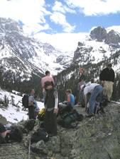 People standing on mountain