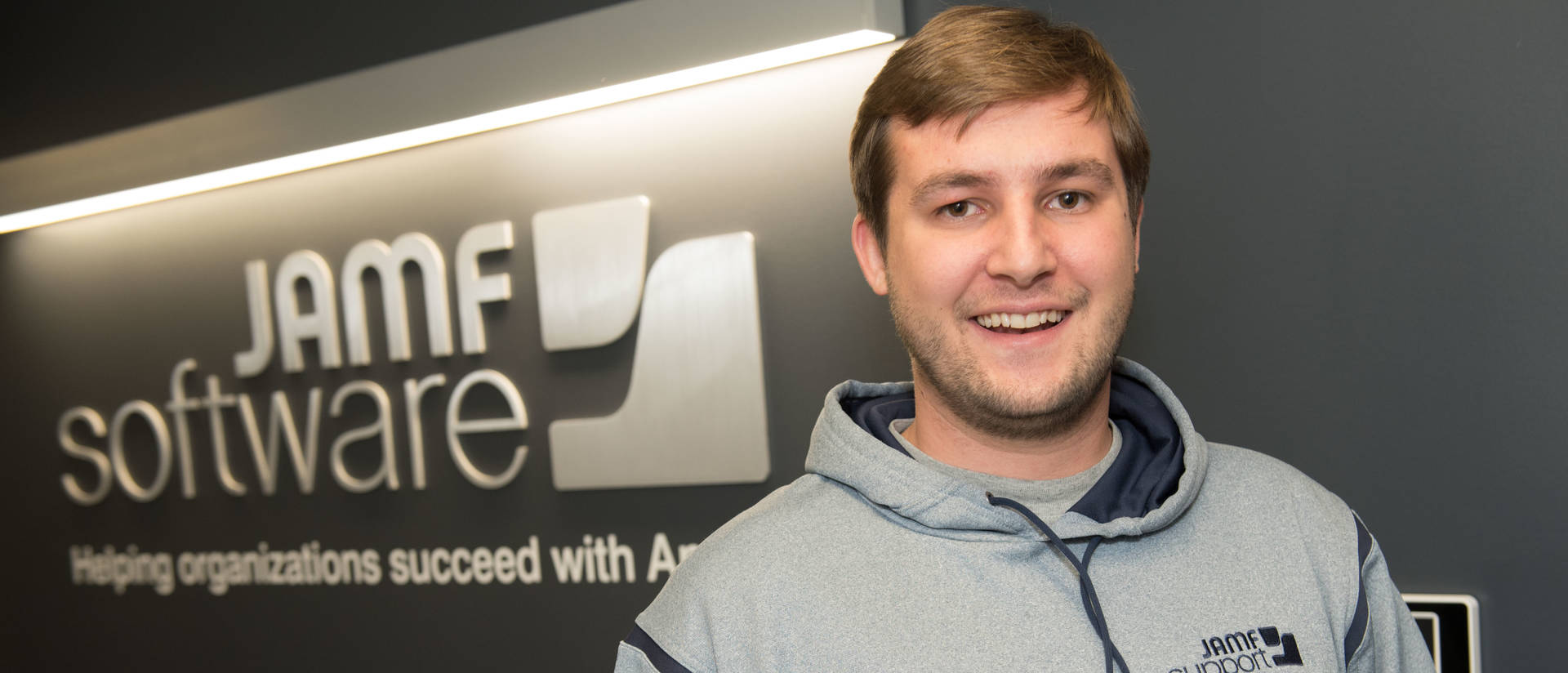 UW-Eau Claire alumnus Christian Dooley at his employer, JAMF Software
