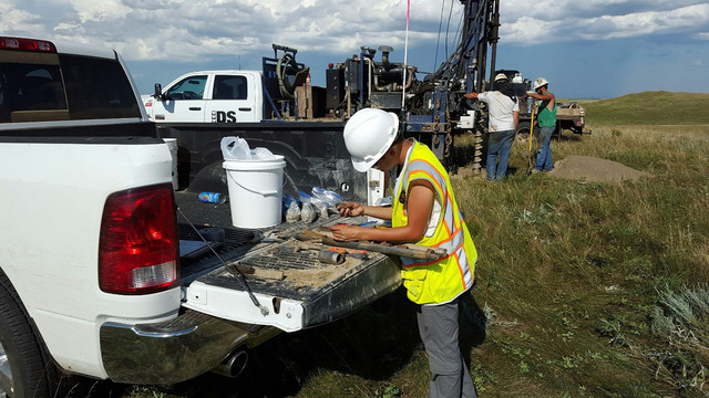 UW-Eau Claire geology student Sarah Kintner during her summer 2015 internship with Barr Engineering in Minneapolis.