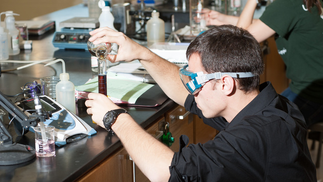 Student in Fred King's chemistry class.