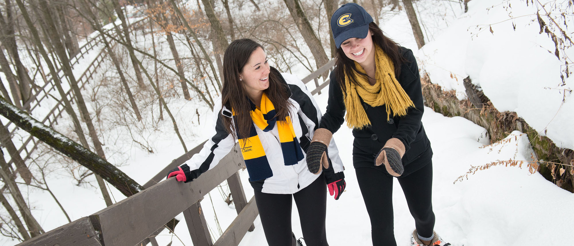 Adventure in the snow with snowshoes