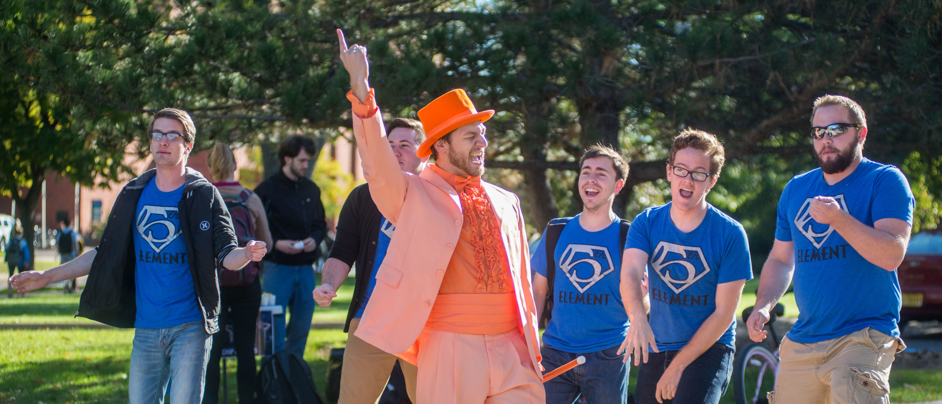 UWEC acapella group fifth element during homecoming