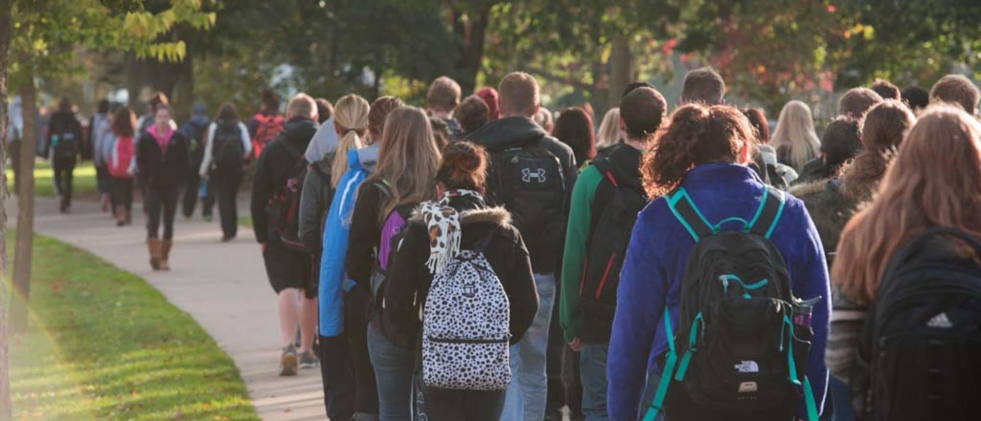 Students walk to class