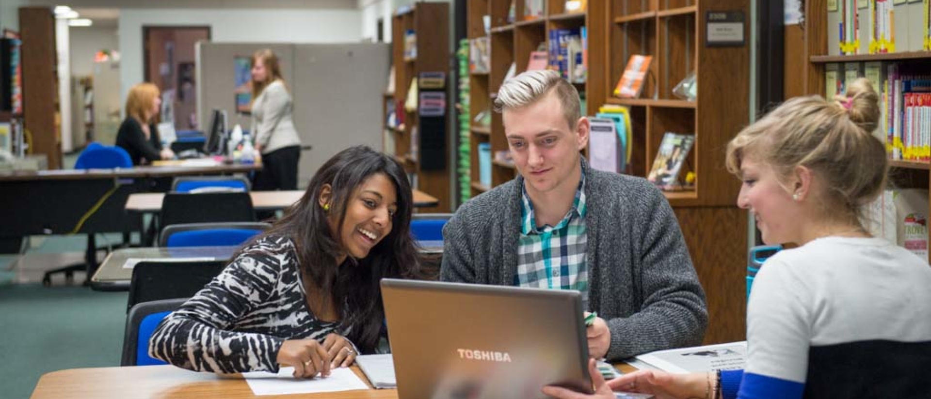 Student workers in Career Services