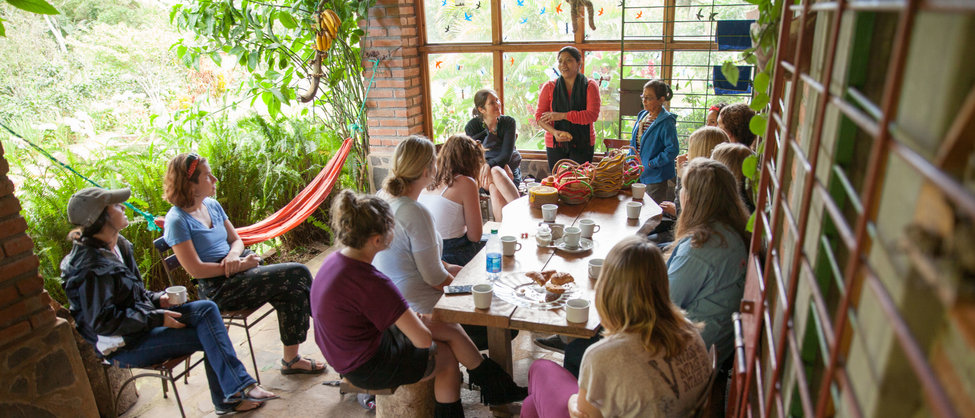 Students enjoying tea in Nicaragua.