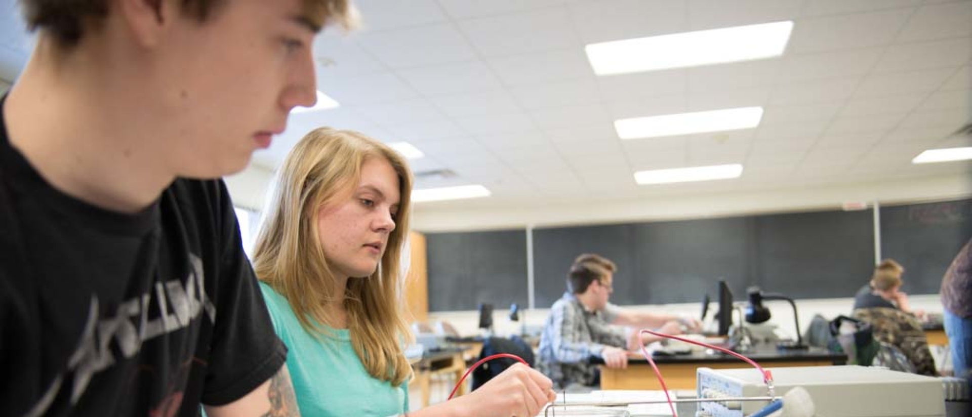 students in physics class