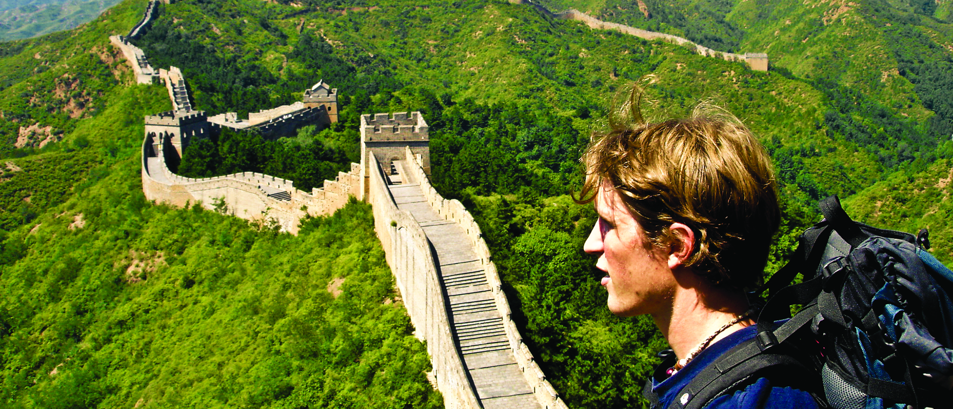 UWEC student at the Great Wall of China