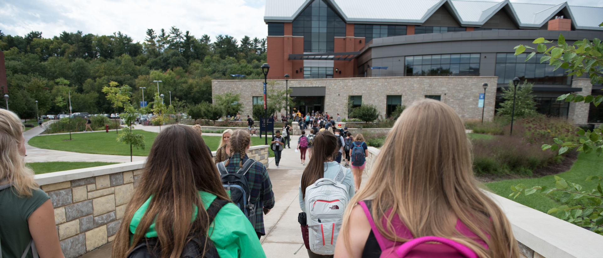 Students walking to Davies Center