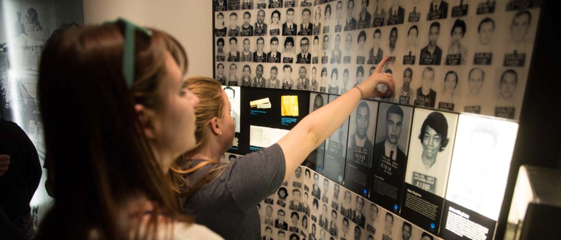Student study board during Civil Rights Pilgrimage