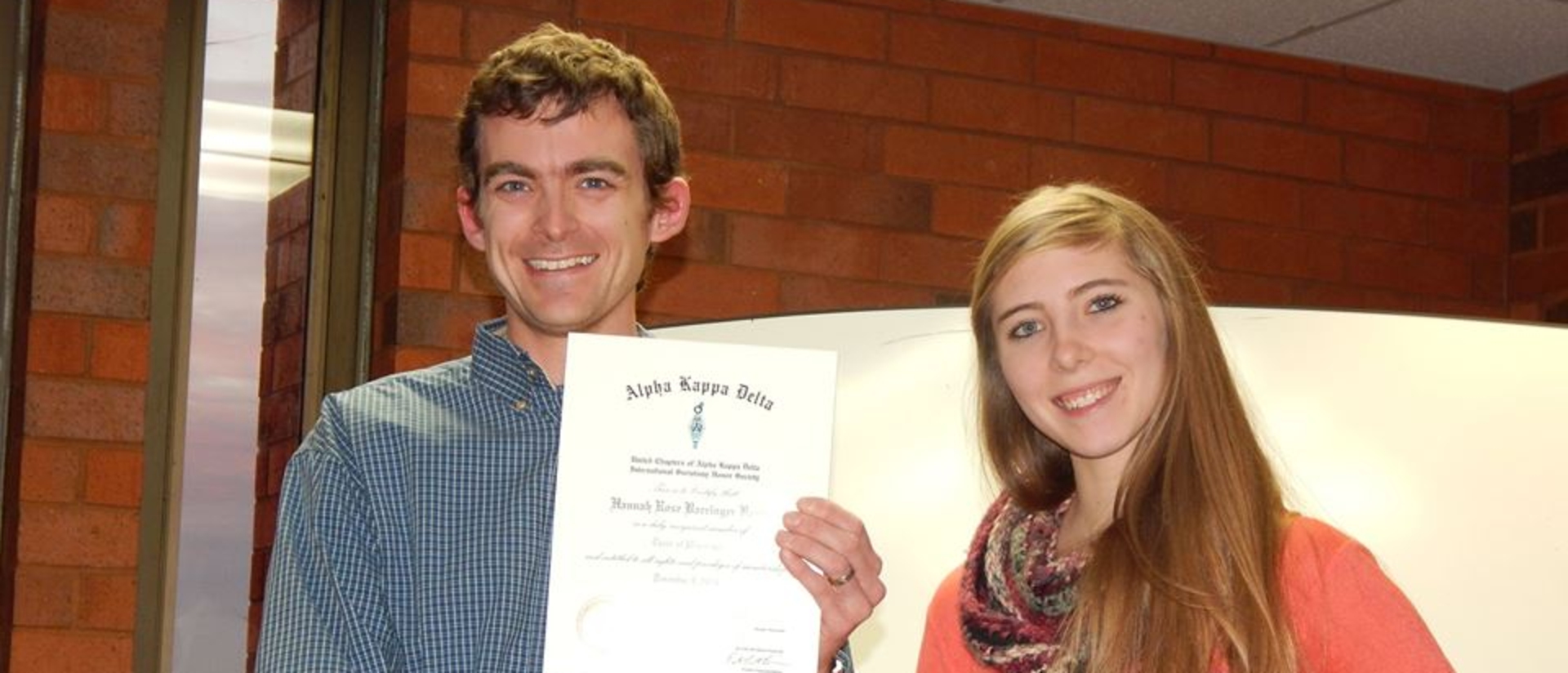 Student receives Alpha Kappa Delta award