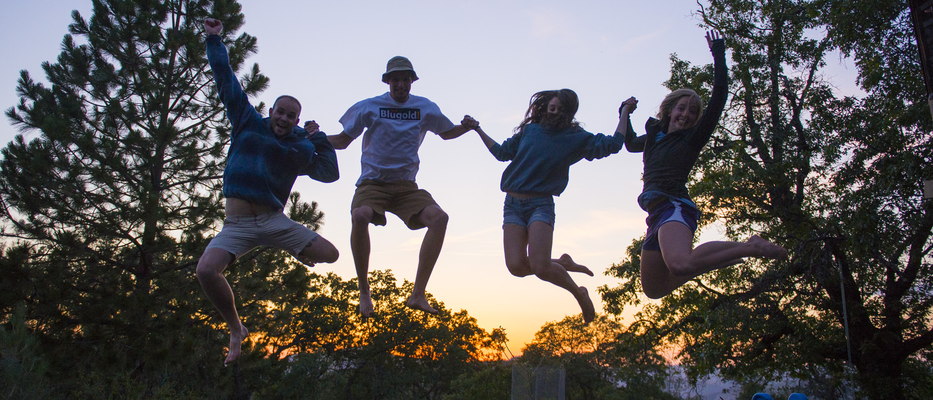 Students jumping at Yosemite National Park