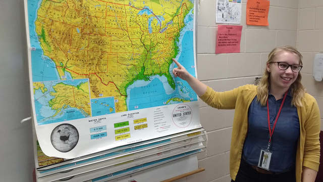 Karissa Mueller in Chippewa Falls classroom