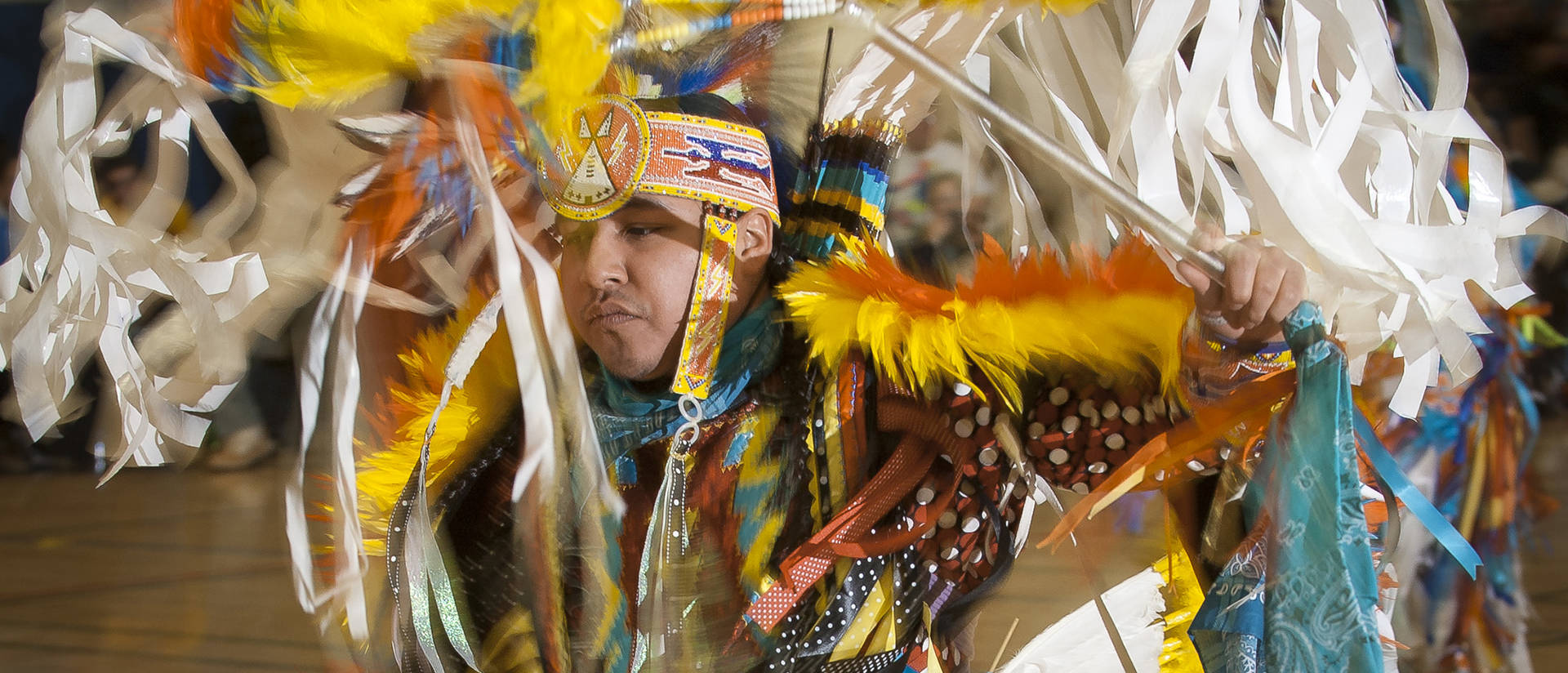 Professional dancer at Honoring education Powwow 2015