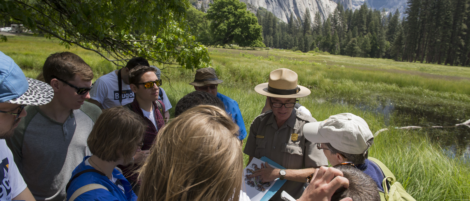 Students learning from an expert at Yosemite