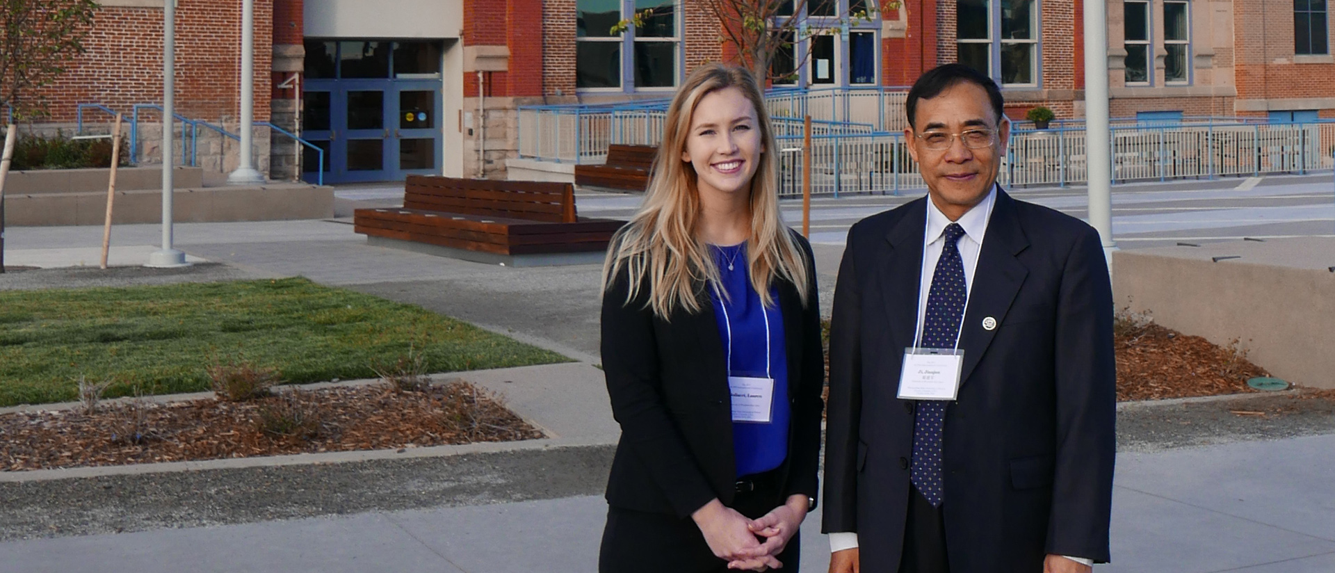 Dr. Jianjun Ji and sociology grad Lauren Bollaert at Denver conference