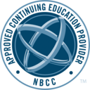 Round logo with text "Approved Continuing Education Provider, NBCC"