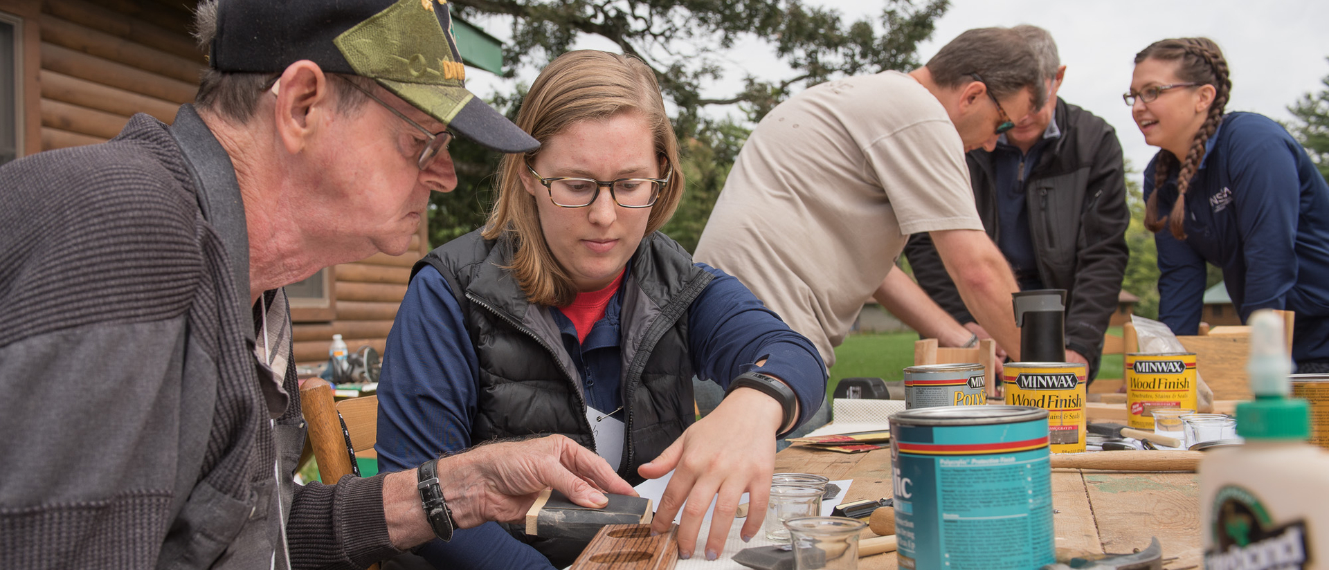 CSD student working in a camp