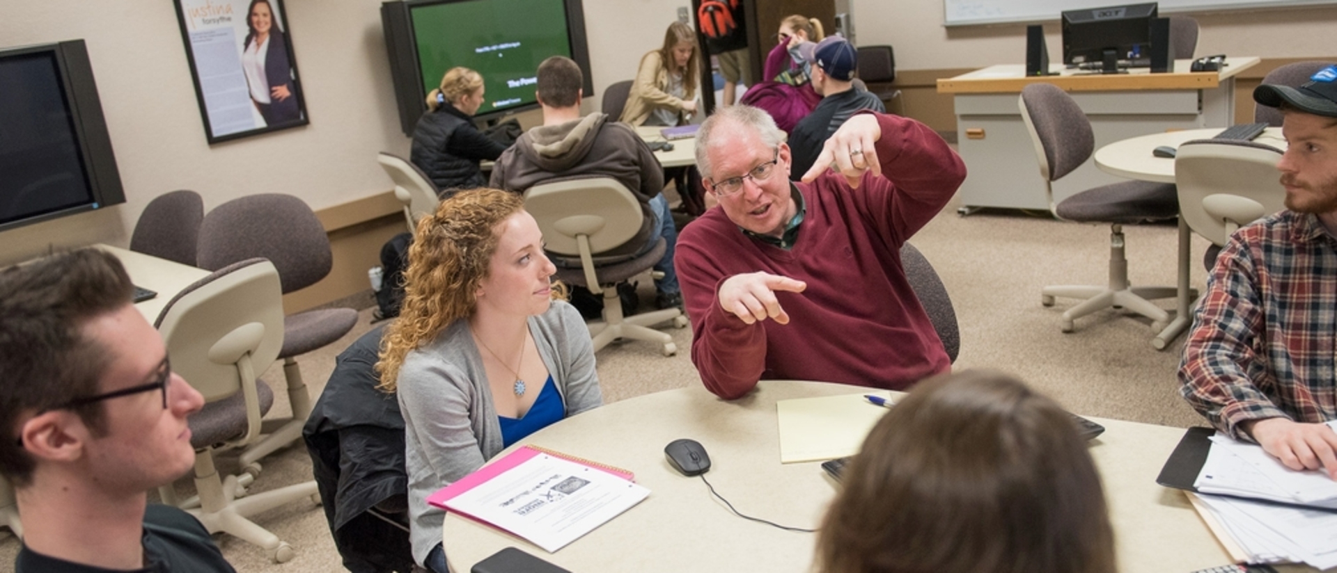 Students in class with a professor