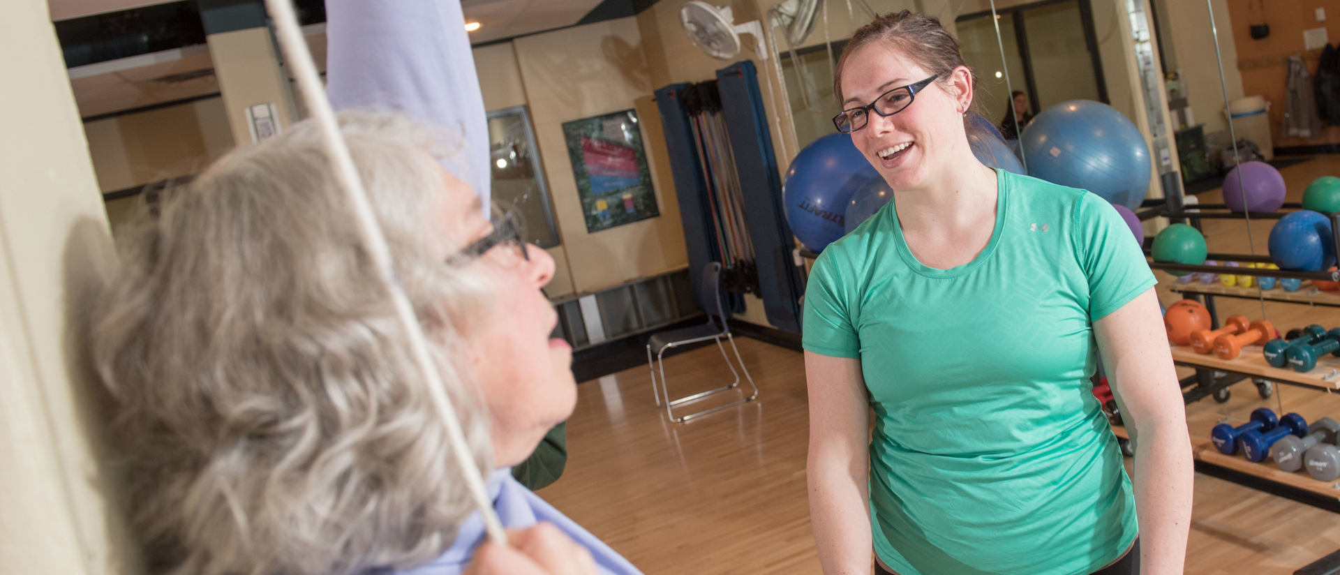 Student providing physical cancer therapy