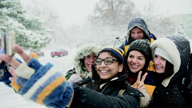 Students taking a selfie