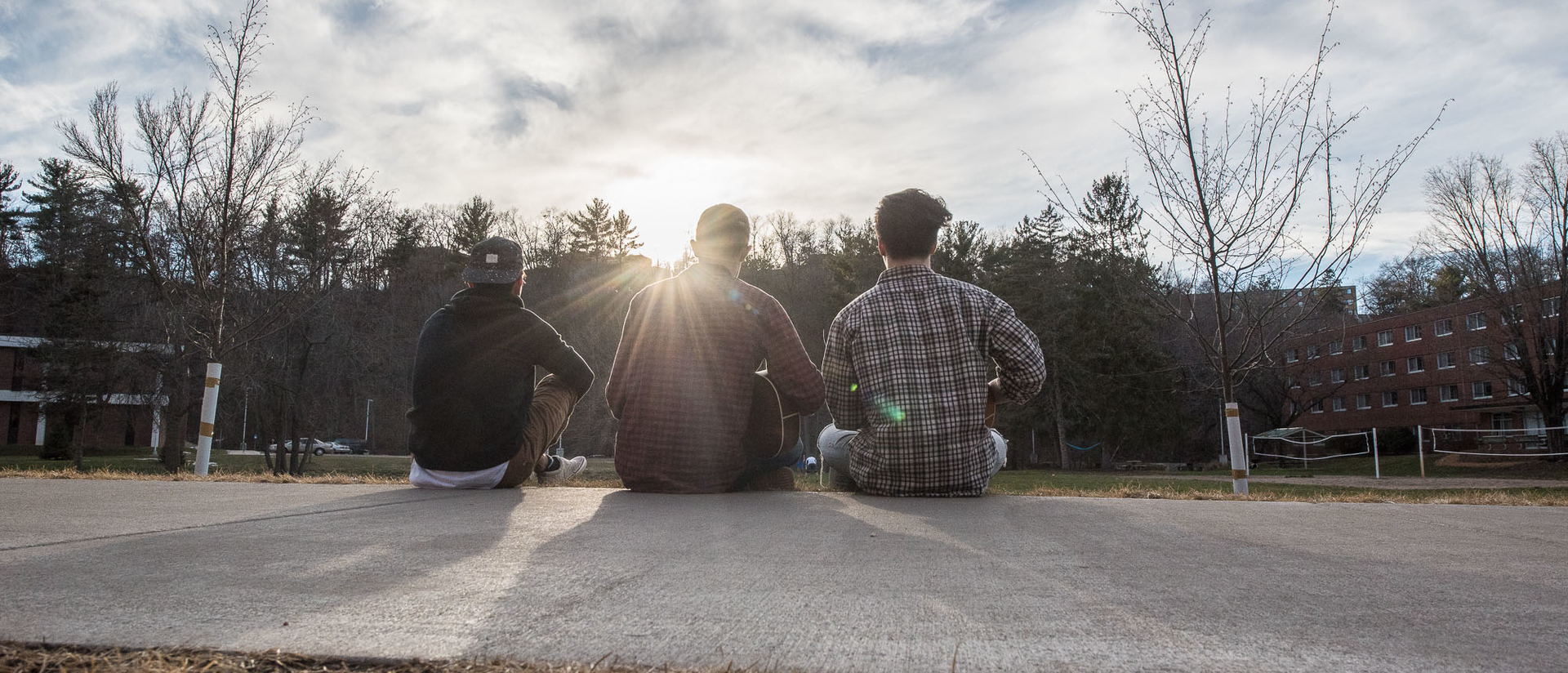 Students enjoying an early spring in Feb. 2017