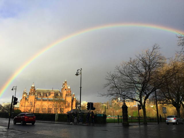 Rainbow over Glasgow, Scotland