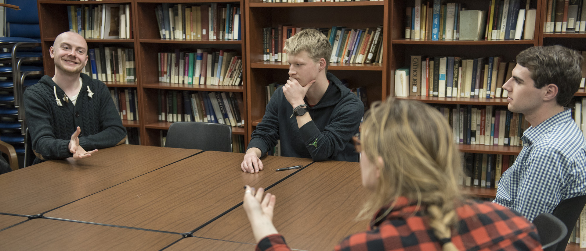 Lively discussion in philosophy club