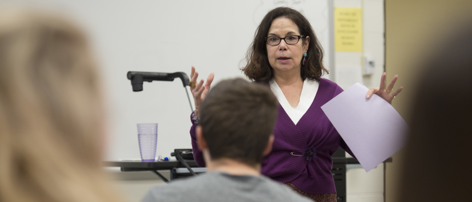 Debra Barker, AIS program director, in short story class