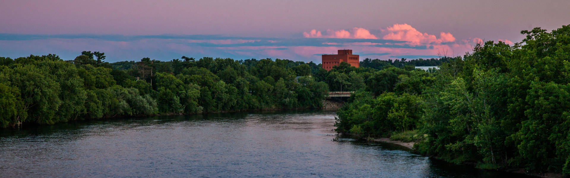 View of campus from river