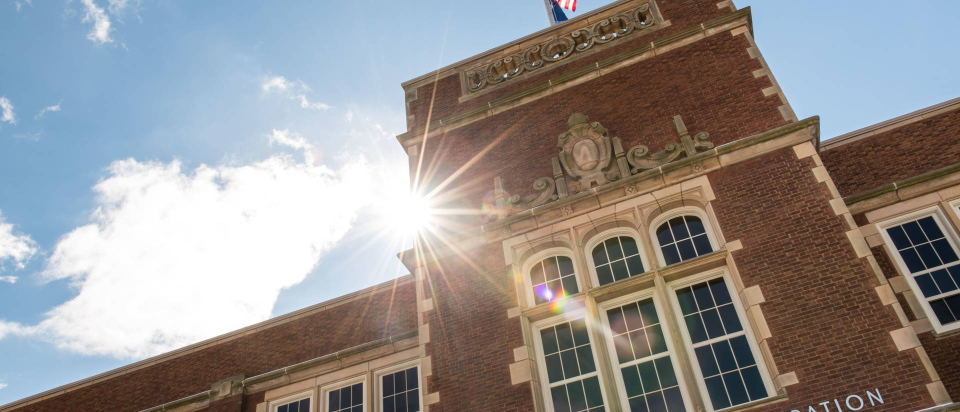 Sun shines on Schofield Hall