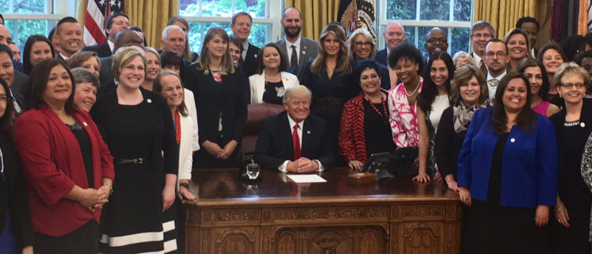 Chris Gleason and other state Teacher of the Year winners in the Oval Office.