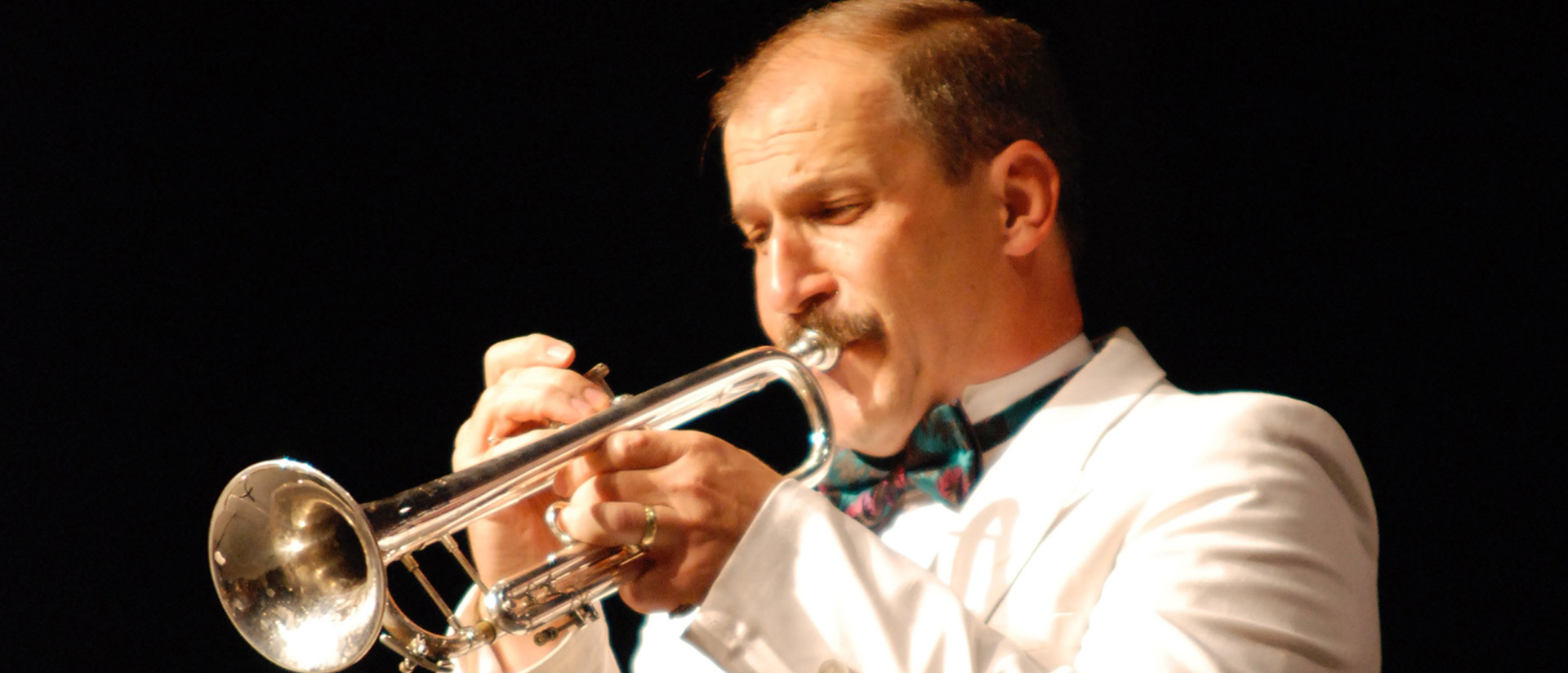 Robert Baca playing trumpet