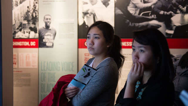 Students at museum in Selma during Civil Right Pilgrimage