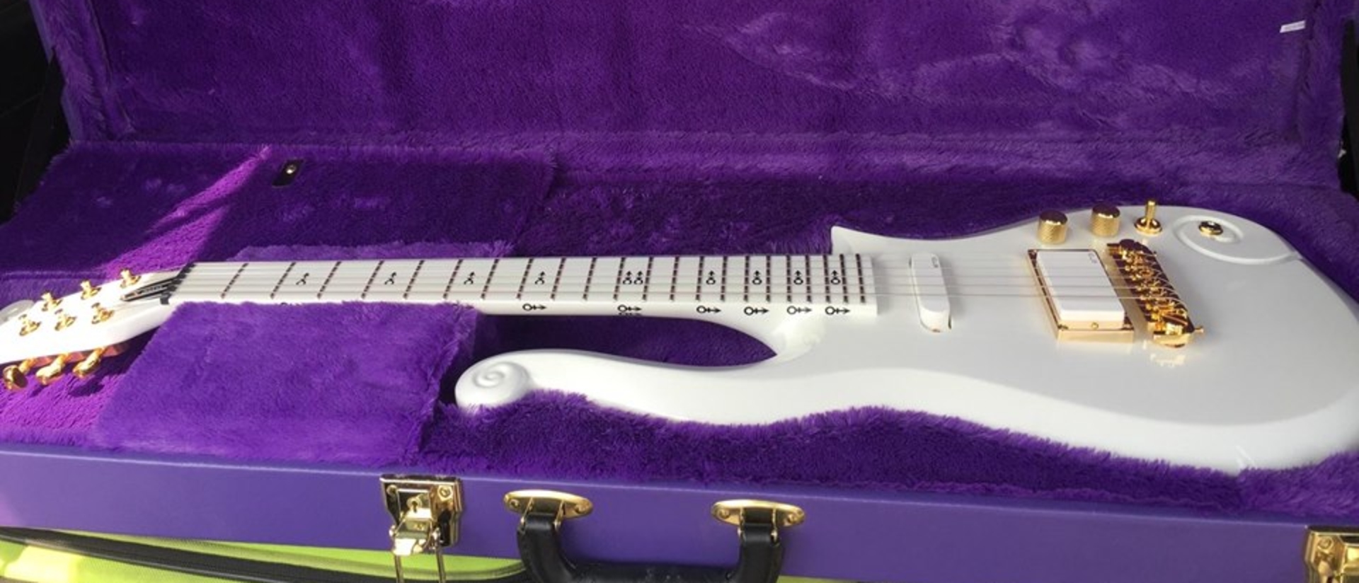 A guitar from the collection of the late superstar Prince. 