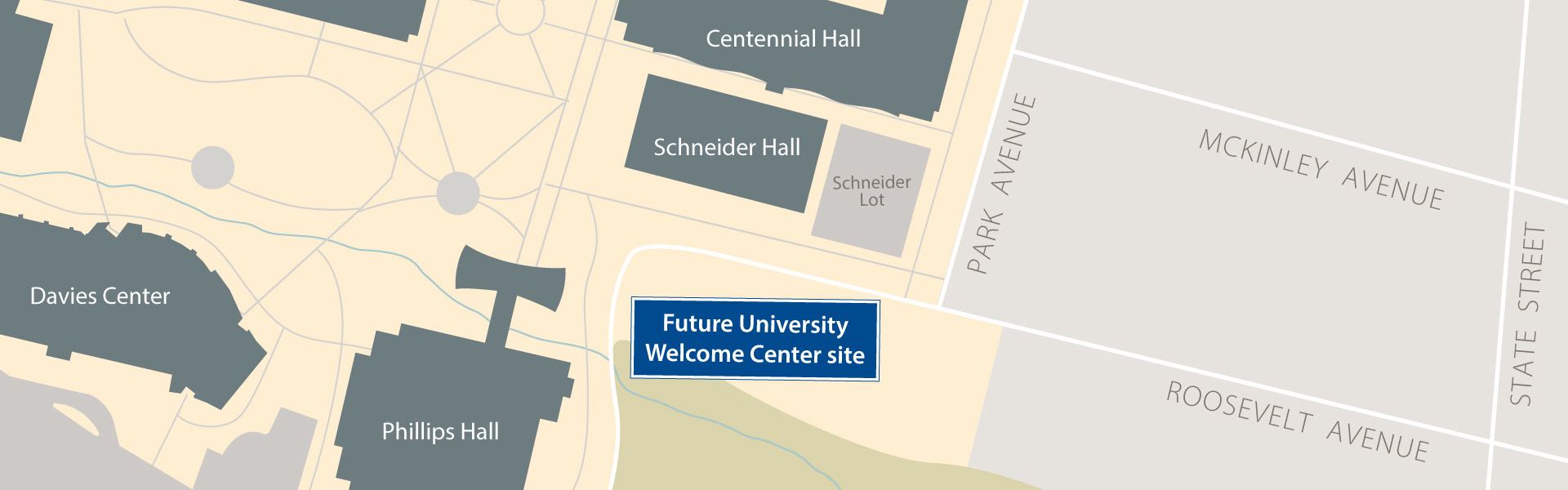 University Welcome Center location map