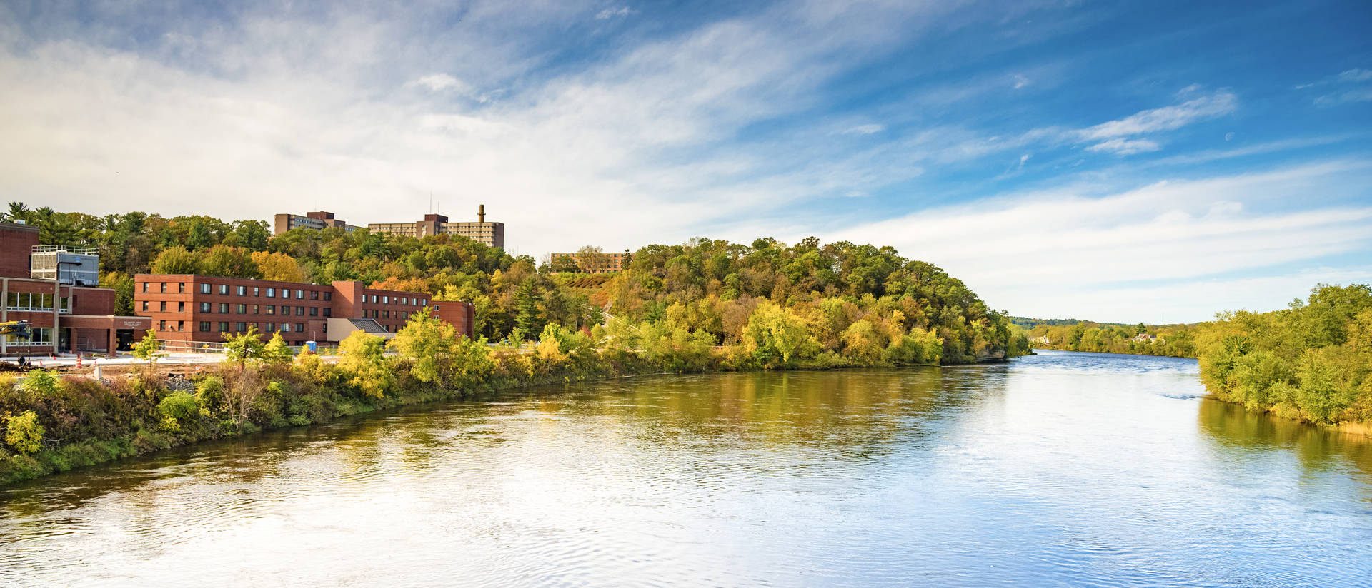 UW-Eau Claire campus and the river in fall colors