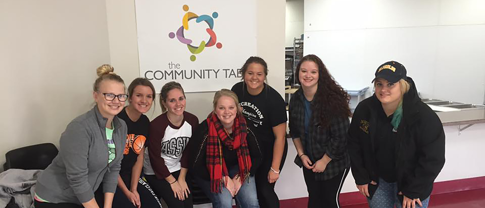 Students at the community table