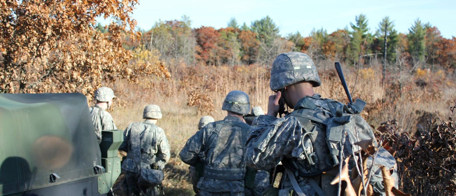 ROTC students training in the field