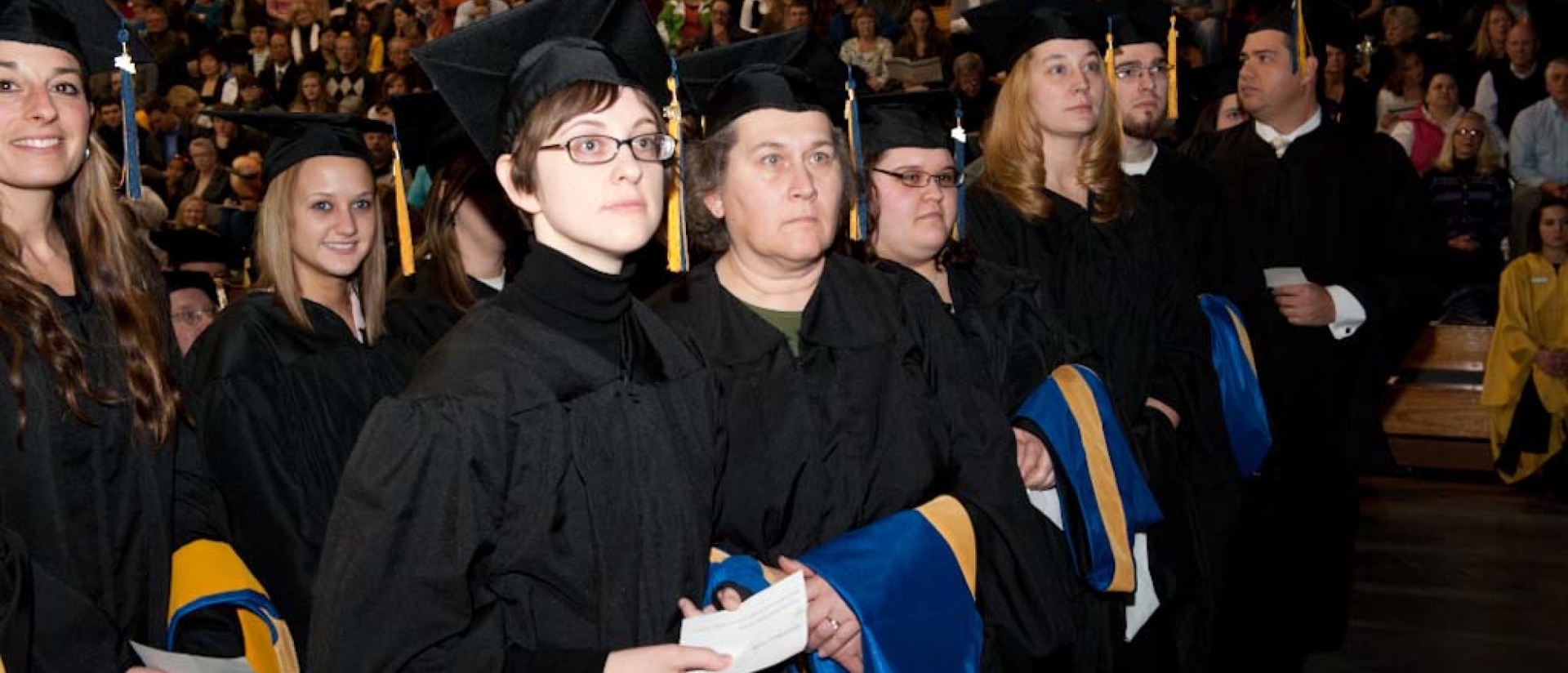 Graduate students at commencement