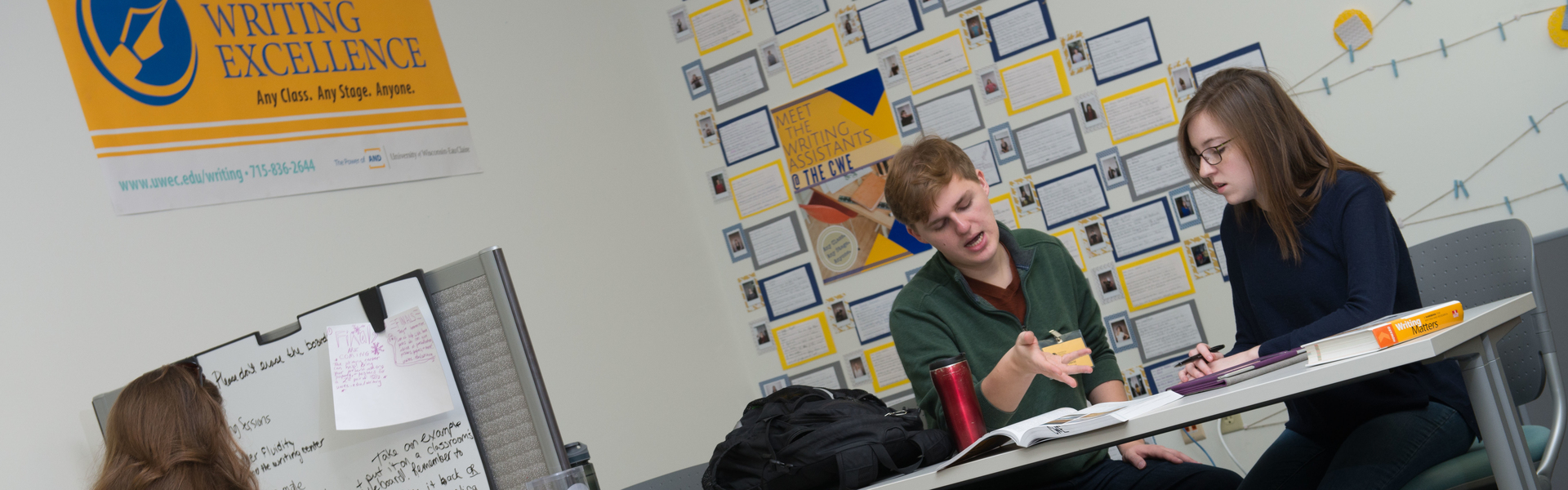 Student mentor David Kocik, in the Writing Center